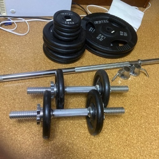 バーベル　ダンベル　セット　プレート55kg IROTEC
