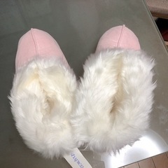 ファー付きルームシューズ