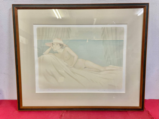 栗原喜依子　「晩夏」　リトグラフ