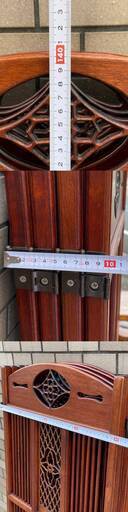 ◎最終お値下げしました‼️ 逸品 唐木家具 紫檀？4枚折り 衝立 パーテーション 花鳥図 間仕切り 仕切り 透かし彫 スクリーン建具コ