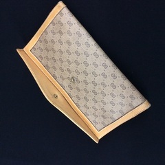 GUCCI オールドグッチ グッチプラス キャメルブラウン レザー×GG柄 長財布の画像