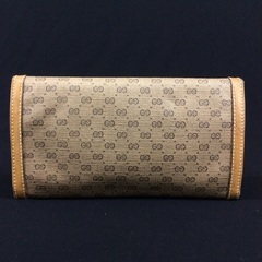 GUCCI オールドグッチ グッチプラス キャメルブラウン レザー×GG柄 長財布の画像