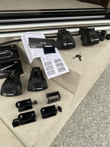【THULE スーリー】キャリア　ルーフレール付車用　ケプニカイザー728 フット757 ＋バー862