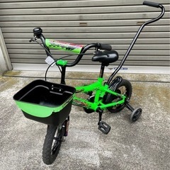 【受付終了】子供用自転車　12インチ　補助輪　補助棒付き