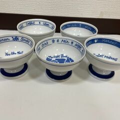 【7601】カントリーホーム 大皿付きデザートセット 大皿1枚 デザートカップ5客 未使用品 デザート皿 プレート スプーン付きの画像