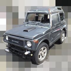 H2年 JA11V ジムニー パノラミックルーフ EC 事故車 始動可 部品取り用 現車確認O.K. 書類ありの画像
