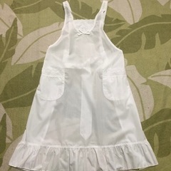割烹着・エプロン(白色)と三角巾　4点まとめての画像