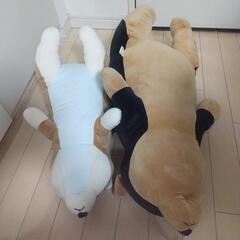 柴犬の特大ぬいぐるみ2匹セットの画像