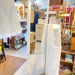 多収納 姿見ドレッサー 照明＆イス付 鏡面仕上■買取帝国 志木店の画像