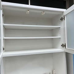 J1698 ニトリ NITORI  食器棚  キッチンボード KRISNA クリスナ 80KB  キッチン収納 クリーニング済みの画像