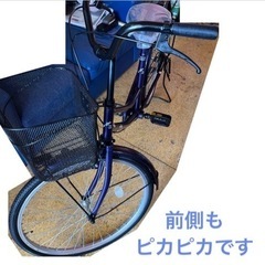 【美品】ママチャリ 24インチ 紫色 自転車 NO.361の画像