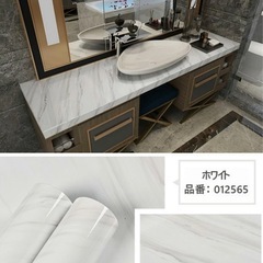 壁紙シール 幅61cmx長さ5M のり付き 大理石シート リメイクシート はがせる 賃貸 カッティングシート 防水 浴室 キッチン リフォーム 貼り付け簡単 補修 模様替えの画像