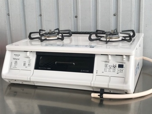 パロマ◇ガスコンロ◇都市ガス◇左強火◇2020年製◇ホワイト◇PA-370WHA5L◇K183