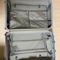 機内持ち込みのスーツケースが入る大型スーツケースの画像