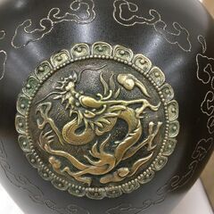 Wa287　宣徳花瓶　龍門　銅製の画像