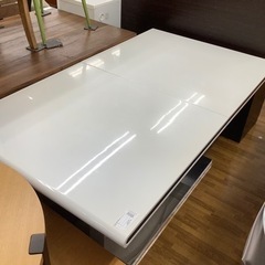 MDF伸長式ダイニングテーブル ホワイト
