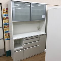 ★ジモティ割あり★ 松田家具 食器棚 ホワイト H205×W140×D49 クリーニング済み KJ939