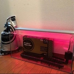 【お問合せ多数につき、一時中止】水槽、ライト、水替え不要フィルター、ソイルセットの画像