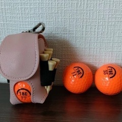 ゴルフボール　ポーチ　ケース入れ　1個 ピンクの画像