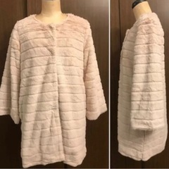 新品‼︎フェイクファーふわふわ手触りノーカラーコートの画像