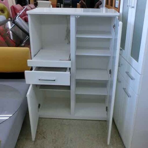 ミドルレンジボード ホワイト レンジボード 白系 幅80×奥行40×高さ115cm 札幌 西野店