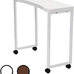【美品】移動式 Rカット ネイルテーブル ホワイト ネイルデスク...