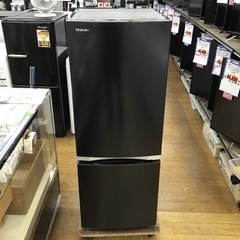 TOSHIBA 下冷凍式冷蔵庫 黒 下部冷凍庫の153L黒色冷蔵庫、TOSHIBA製 説明書付き 下部冷凍庫の153L