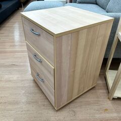 IKEA 脇机 袖机 デスクワゴン 引き出し3段 ナチュラル木目...