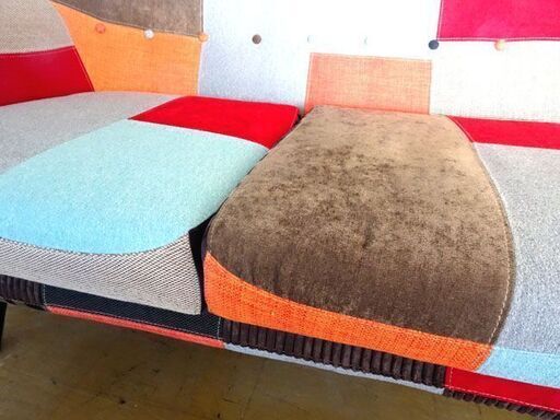 【Francfranc】フランフラン NAVIA SOFA ナビアソファ パッチワーク 3人掛けソファ