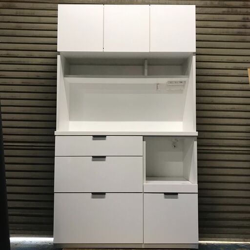 【11/1販売済Ki】ニトリ キッチンボード 幅104cm 高さ180cm レンジボード 食器棚 北TO1