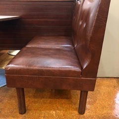レトロ　椅子　チェア　ブラウン　合皮の画像