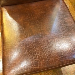 レトロ　椅子　チェア　ブラウン　合皮の画像