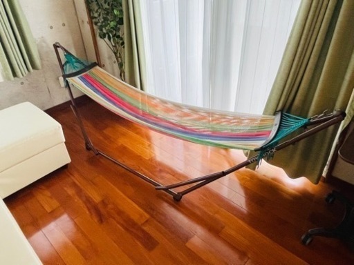 美品　折りたたみ式　ハンモック　自立式