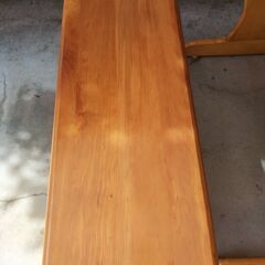 【取りに来て下さる方に】天然木のダイニングセット　テーブル+ベンチ　キッズ家具　木製　ウッドの画像