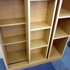 幅85㎝ スライド本棚 高さ179.5×奥行30㎝ ブラウン 木目 棚板稼働 本棚 収納棚 大容量 札幌 北20条店の画像