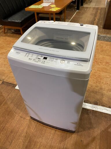 【愛品館市原店】AQUA 2021年製 8.0Kg洗濯機 AQW-V8M 【愛市I4S030706-104】