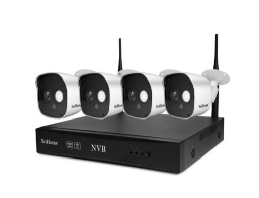 防犯カメラセット 4台カメラ 屋外 IP66防水 監視カメラ 遠隔監視\u0026動体検知 暗視撮影 多彩な録画モード 正規品SriHome-