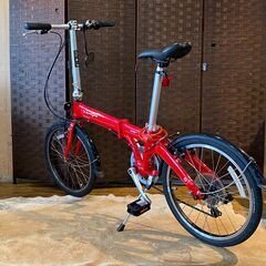 ■DAHON VYBE07 ダホン バイブ07 レッド 7速 20インチ アルミフレーム タイヤバリ山! 折畳み自転車 自転車 札幌発★の画像