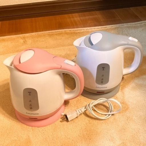 美品　2個セット　1L 電気ケトル　ピンク　グレー