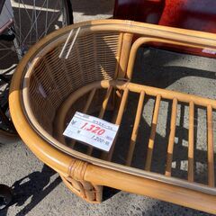 リサイクルショップどりーむ荒田店No.4009　籐家具のガラステーブル♪の画像