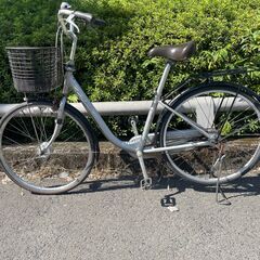 リサイクルショップどりーむ鹿大前店　No４６９　エコNo１４８８３X　自転車　26インチ　シルバー　ギア切替付き♪　LEDオートライト付き♪　整備済