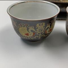 【再値下げ！】箱入り未使用/湯呑+茶卓、菓子皿　タージマハールの画像