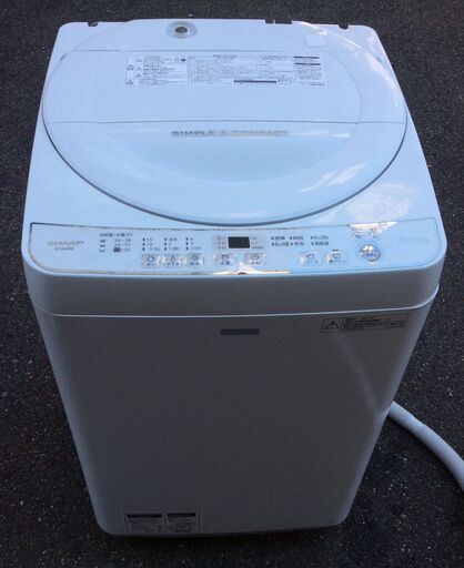RKGSE-858】特価！シャープ/SHARP/6kg/全自動洗濯機/ ES-G60SC-W/中古/2017年製/当社より近隣地域無料配達