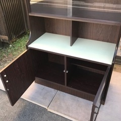 【お取引先決定】書棚　本棚　キャビネット　ガラス扉　ガラスキャビネットの画像
