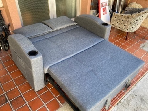 ソファベッド 二人掛け ソファ グレー ソファーベッド 1554