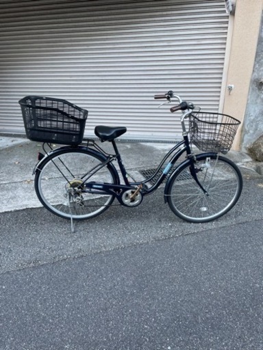 【お譲り先決定】26インチ自転車　5段変速　★タイヤ、後ろカゴほぼ新品！