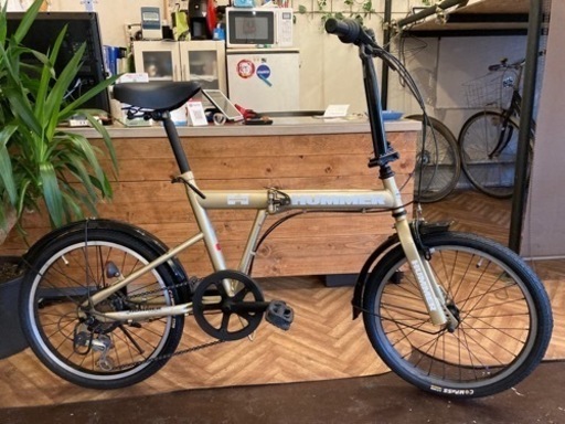 【タイヤ・チューブ新品！HUMMER】6段変速　20インチ折りたたみ自転車　ゴールド