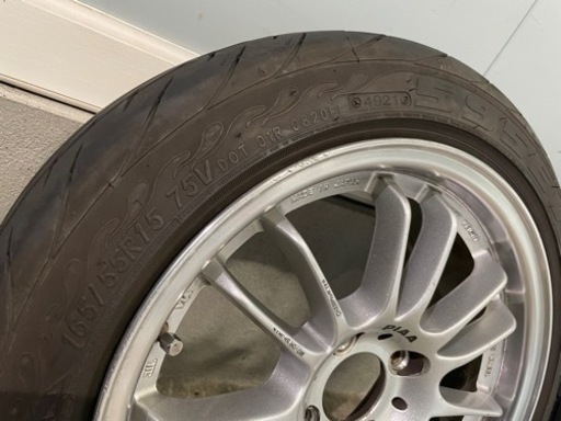 夏タイヤ15インチ 6.5J+45 バリ山165/55R15 ムーヴ　ミラ　タントなどに！