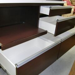 R076 高級松田家具キッチンボード、食器棚、幅140cm USED