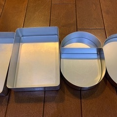 レトロ アルミ弁当箱 2個の画像
